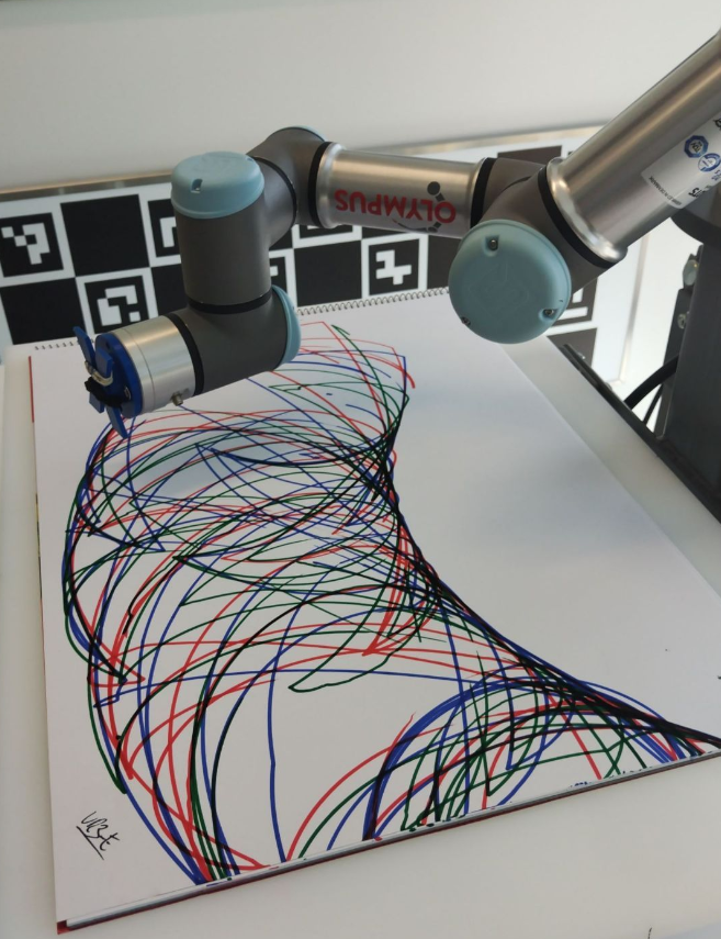 A painting created by the robotic arm.
